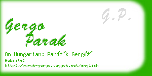 gergo parak business card